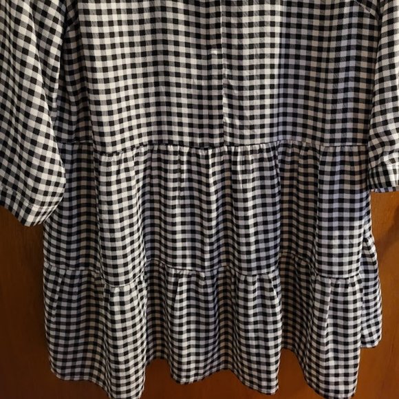 Reitmans Gingham Babydoll Tunic Tiered Shirtdress L - Picture 5 of 12